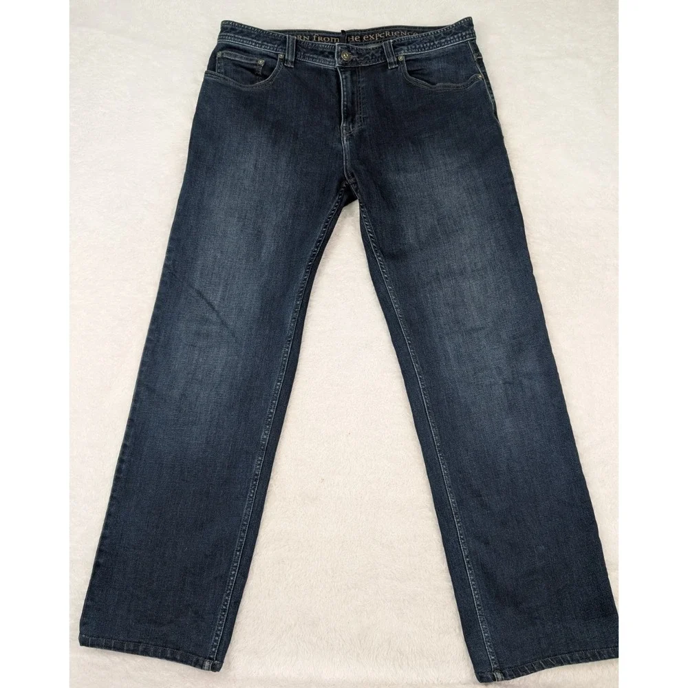 Prana Jeans Mens 36x32 Manchester Blue Slim Fit Outdoors Casual Denim